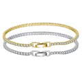 RINNTIN SB91 Accessories Women 925 Sterling Silver Couple Bracelets Hip Hop Jewelry Cubic Zirconia Diamond Tennis Bracelet Mens