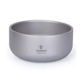 Titanium Bowl Double-Layer Picnic Bowl Ultralight Portable Mini Bowl for Outdoor Camping 200ml/420ml