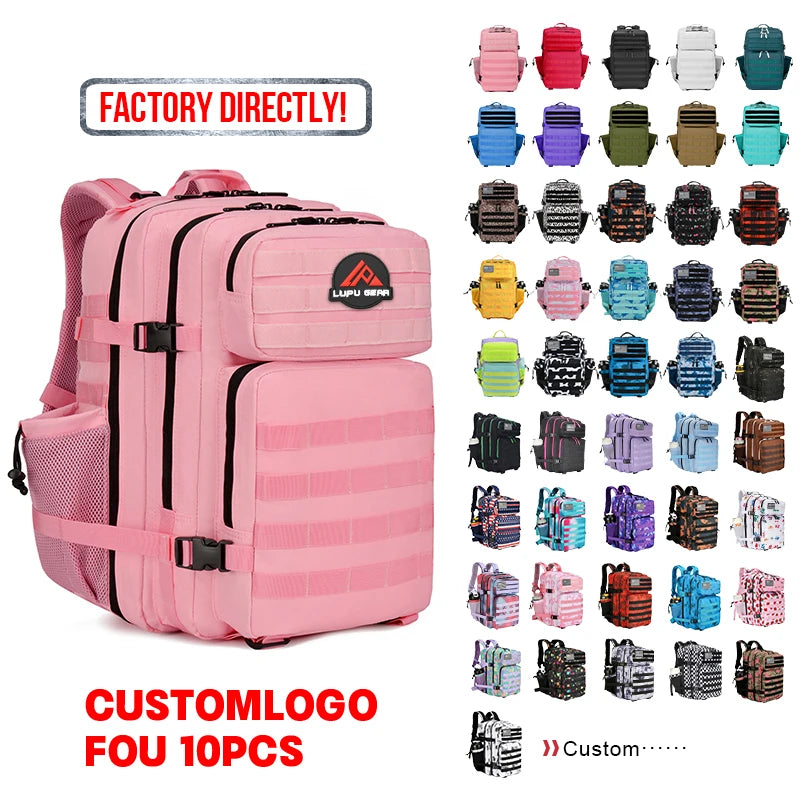 Custom 45L Tactical Backpack Rucksack Waterproof Gym Mochila Tactical Backpack for Camping Hiking Hunting