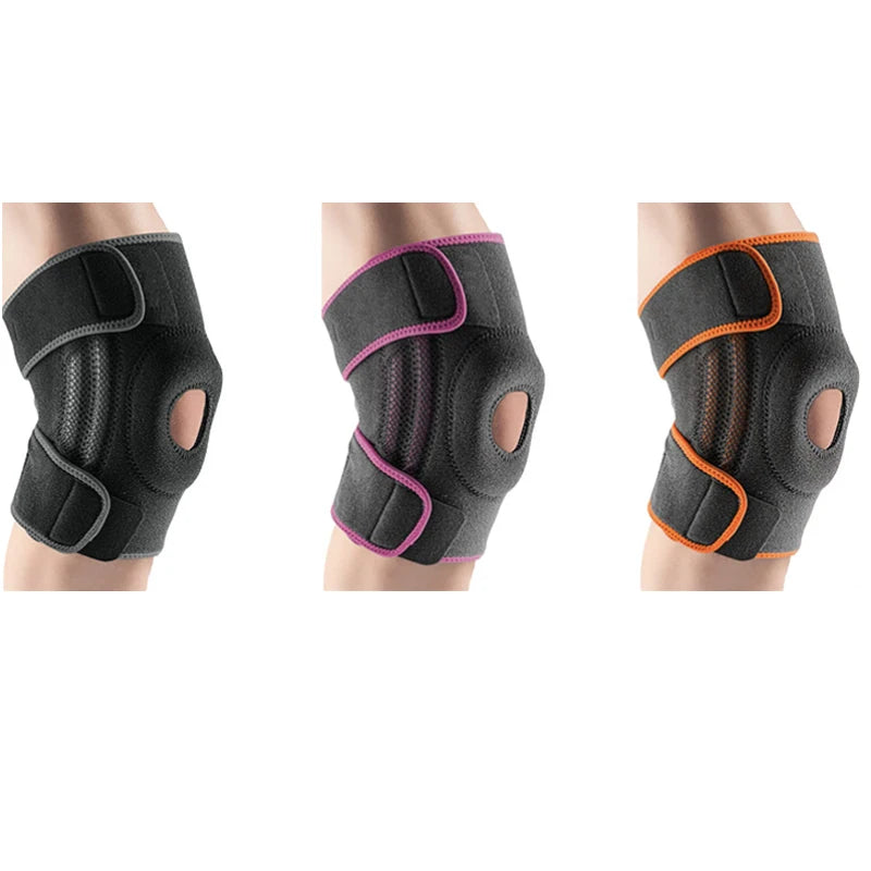 Adjustable Plus Size Compression Patella Gel Pads Knee Brace with Side Stabilizers