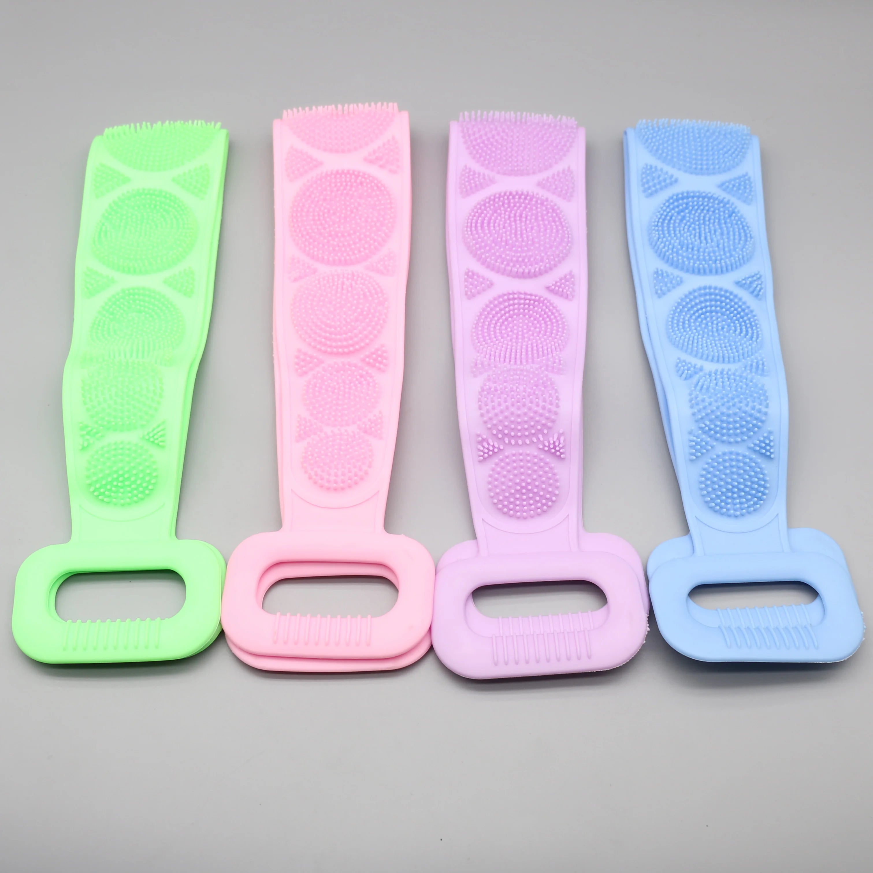 Cheap Factory Price Silicone Bath Body Brush Back Washer Long Silicone Bath Belt Body Back Scrubber for Shower