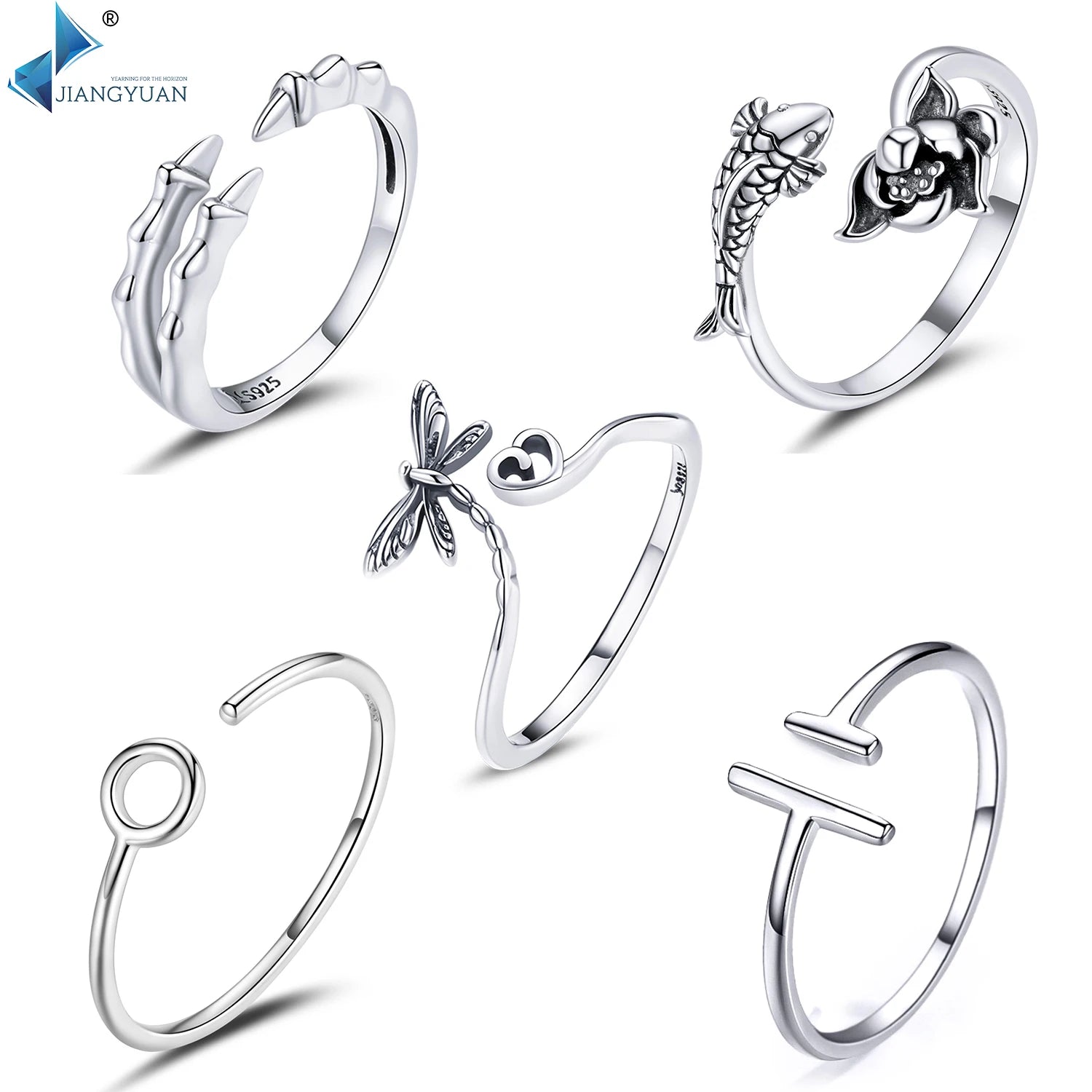 Adjustable Butterfly Star Ring 925 Sterling Silver Cubic Zirconia Dainty Trendy Fine Jewelry Women Open Party Anniversary