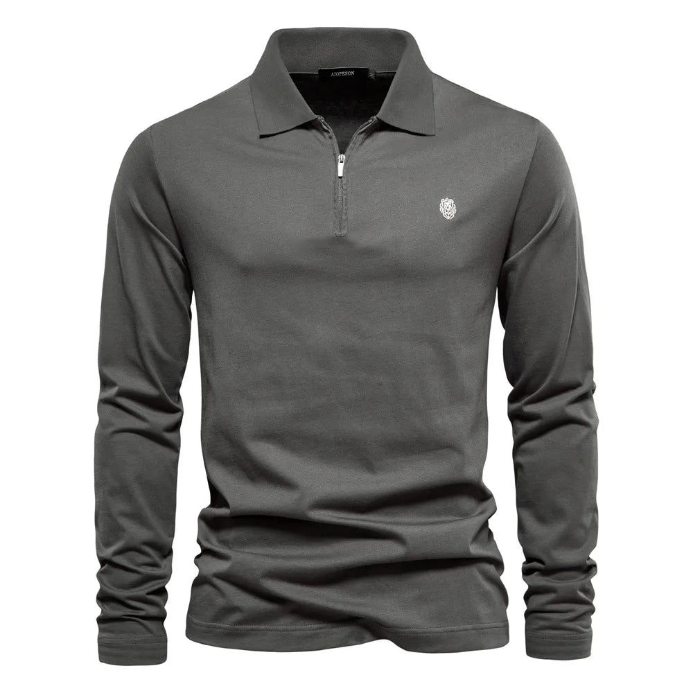 New Style Long Sleeve Shirt Embroidery Men's Casual Polo Shirt