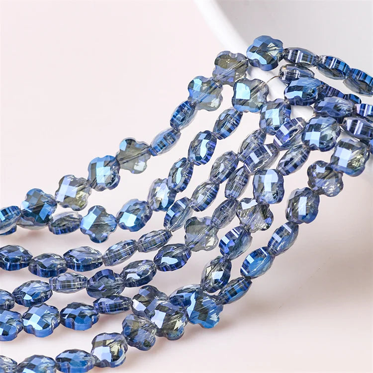 Wholesale 6mm 8mm Colorful Four Leaves Clover Shape Diy Glass Crystal Loose Beads for Jewelry Making