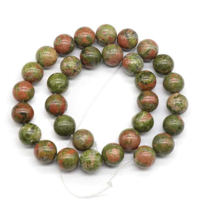 2022 Hot Natural Customized Factory-made Unakite Round Beads Support DIY Bracelet Necklace Earrings crystal jewelry