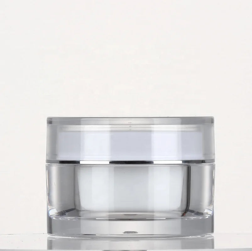 Empty Acrylic Cosmetic Jars With Lids Double Wall Face Cream Jar Lotion Containers for Skin Care