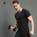 High Quality Tight Fitness Running Training Clothes High Elastic Quick Dry Short Sleeved T-shirt Compression T Shirt for Men