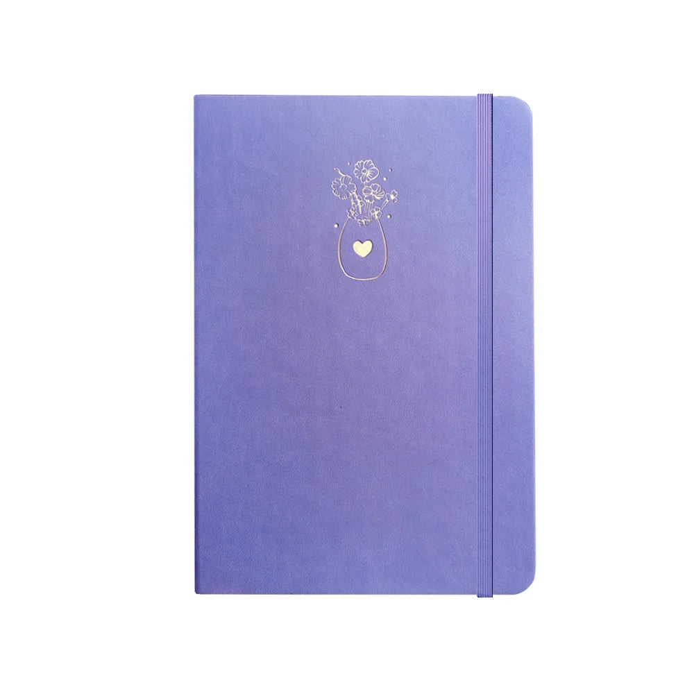 2023 New Design Korean A5 Agenda Diary Light Violet Purple Premium Leather Cover Hardcover Style Stationery Gift for Girls