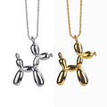SC Hip Hop Men Gold Plated Twist Chain Necklace TikTok Personalized No Tarnish Stainless Steel Balloon Dog Necklace
