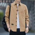 Pockets Button Handsome Turn-down Collar Shirts Spring Summer Comfortable Loose Cardigan 2023 Men's Clothing Thin Fashion Casual