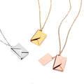 Custom Stainless Steel Locket Pendant Love Letter Envelope Necklace