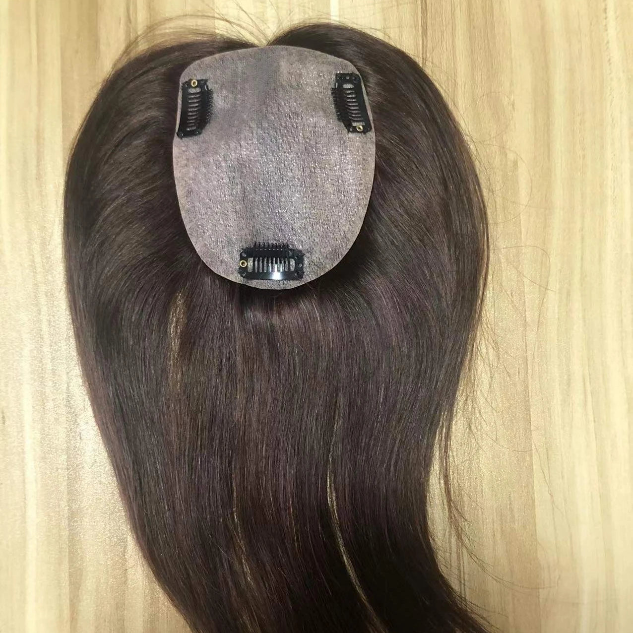 TP Hot Sale 10*12cm Silk Base With 3 Clips for Women Breathable and Real Human Hair Toupee