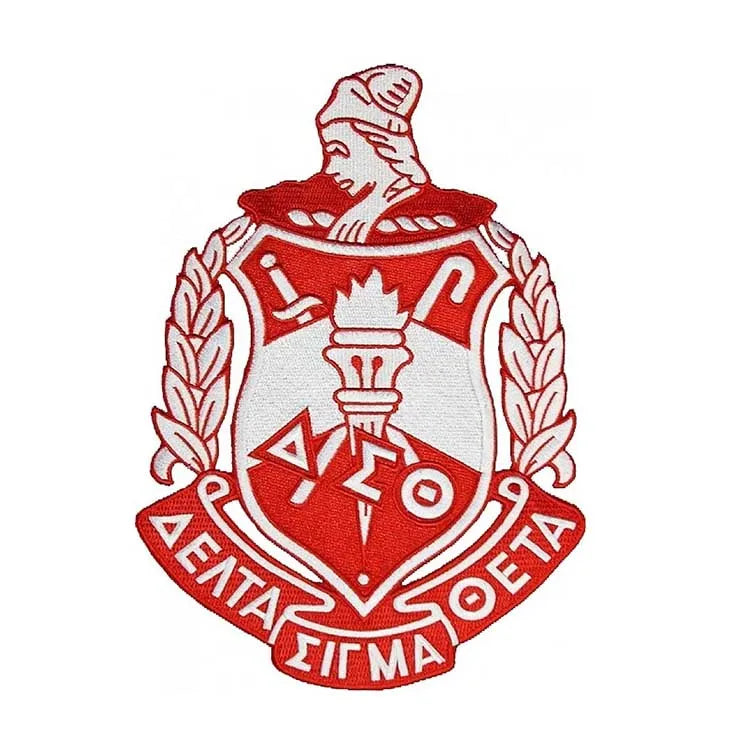 OEM Manufacturer Custom Made Red and White Sorority Patches Sorority Iron on Patches