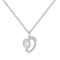 Cute Kids Jewelry Small Charm Necklaces Sterling Silver Footprints Necklace for Girls