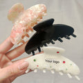 SAIYII Hot Selling Black Luxury Large Acetate Hair Claw Clip  Handmade Fashion Solid Color Women  Hair Claw Clip Fot Thick Hair