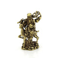 CA661 Antique Old Bronze Riding Deer Shou Xing Copper Mini-carved Bronze Statue Fu Lu Shou Collection Pure Copper Deceration