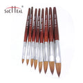 Wood Handle Oval Head Crimped Head 2#-24# 100% Kolinsky Sable Acrylic Nail Brushes