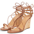 New Ladies Ankle Wrap Heels High Heel Dress Shoes Women Chunky Wedge Sandals