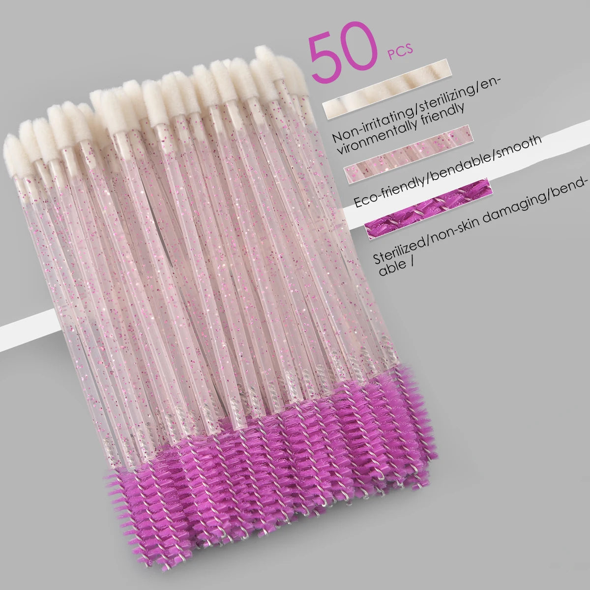 Wholesale 50 Pcs/bag Spiral Brush Head Eyelash Comb Beauty Eye Makeup Tool Lash Brush Mascara Wands Eyelash Extension Tool