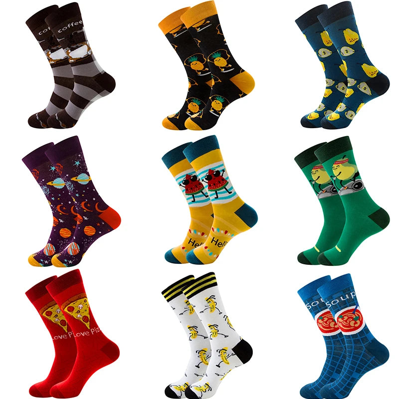 Cmax Wholesale Oem Custom Logo Print Designs Cartoon Unisex Women Men Bamboo Cotton Crazy Funny Color Crew Happy Sock