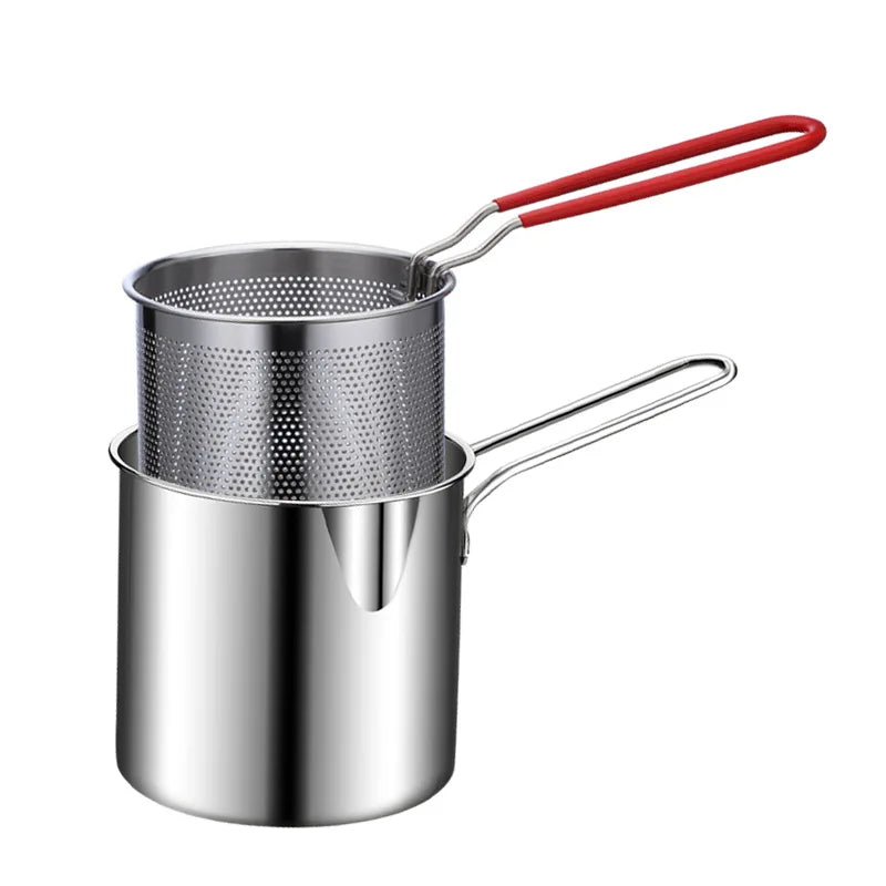 2023 Modern Eco-Friendly Non-Stick Cookware Set 304 Stainless Steel Deep Fryer Stainless Steel Handles for Cooking Oil-Fried