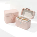 Mini Ring Box with Snap Button for Custom Logo Branding and Boutique Identity Portable PU Leather Jewelry Case Set