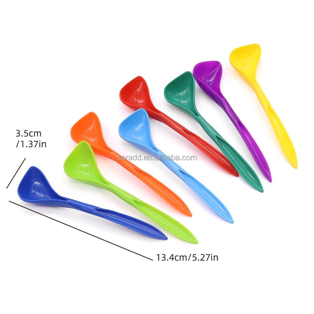 Wholesale 70cc Automatic Pet Food Measuring Scoop Food Grade Plastic Spoon Melamine Imitative Porcelain Bowl Canned Pet Feeding