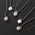 Freshwater Baroque Irregular Shape Natural Mother Pearl Necklace Beaded Asymmetric Stainless Steel Non Tarnish Jewelry 2022