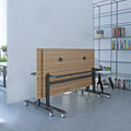 Modern Stainless Steel Computer Desk for Home Office Space-Saving Flip-Top Nesting Design Co-Working Folding Desk (1200x600mm)