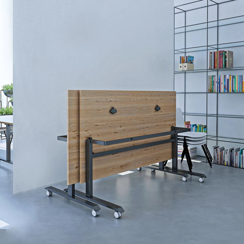 Modern Stainless Steel Computer Desk for Home Office Space-Saving Flip-Top Nesting Design Co-Working Folding Desk (1200x600mm)