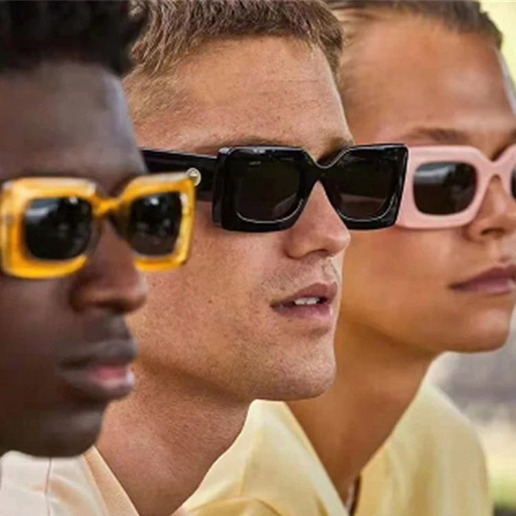 Luxury Bulk Cheap Online 2022 Wholesale Candy Color Fashion Retro Rectangle Small Vintage Square Frame Sunglasses Women Men