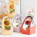 2025 New Valentine's Day Rose Bouquet Eternal Flower Gift Box Hand-knitted Flowers  Sunflower Woven Bouquet Gift