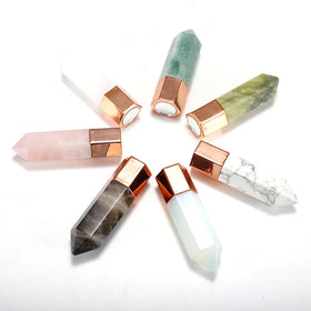 Wholesale Natural Crystal Oil Bottle Healing Crystal Perfume Bottle Gemstone Gifts for Women