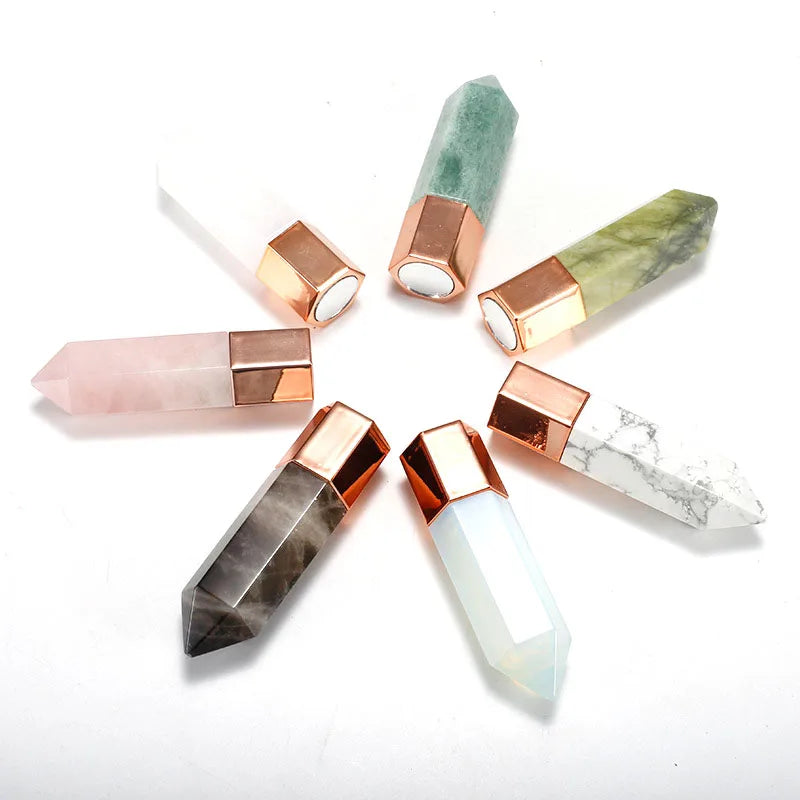 Wholesale Natural Crystal Oil Bottle Healing Crystal Perfume Bottle Gemstone Gifts for Women