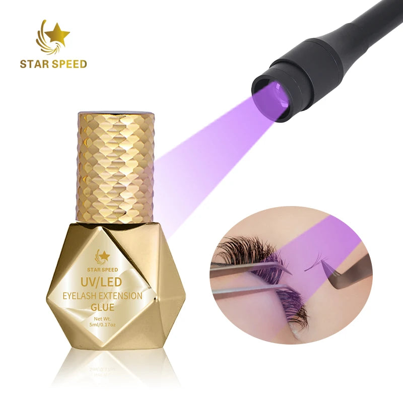 LED Lash Extension Glue 1-2s Dry UV LED Lash Adhesive Light Cure Glue for Eyelash Extension