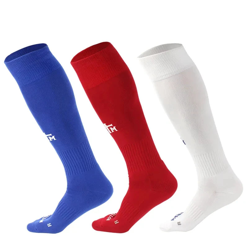 New Hot Design Polyester Nylon Socks Custom logo Soccer Sport Football Grip Long Socks Factory Foe Men