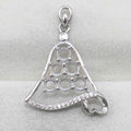 Sterling Silver 4*4mm Semi Mount Pendant Empty Frame Blank Support Setting S925 Base Holder Without Center Stone for DIY Inlay