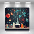 Space Laboratory 8x8ft 10x8ft 10x10ft 20x8ft Birthday Straight Pillow Case Photo Booth Backdrop Cover