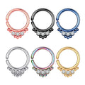 Set of 10 Pcs New Styles Three Diamond Open Clip on CC Nose Rings Various Colors Stud Earrings Made of Stainless Steel