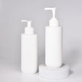 Custom Recyclable 250ml 300ml White Frosted Hot Stamping Plastic Cosmetic Bottle Clear Soft Skin Care Set Pump Face Cream Lotion