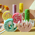 J10-360  Cylindrical Aroma Candle Silicone Mold Stars and Moon Embossed Pattern Diy Plaster Diffuser Stone Molds