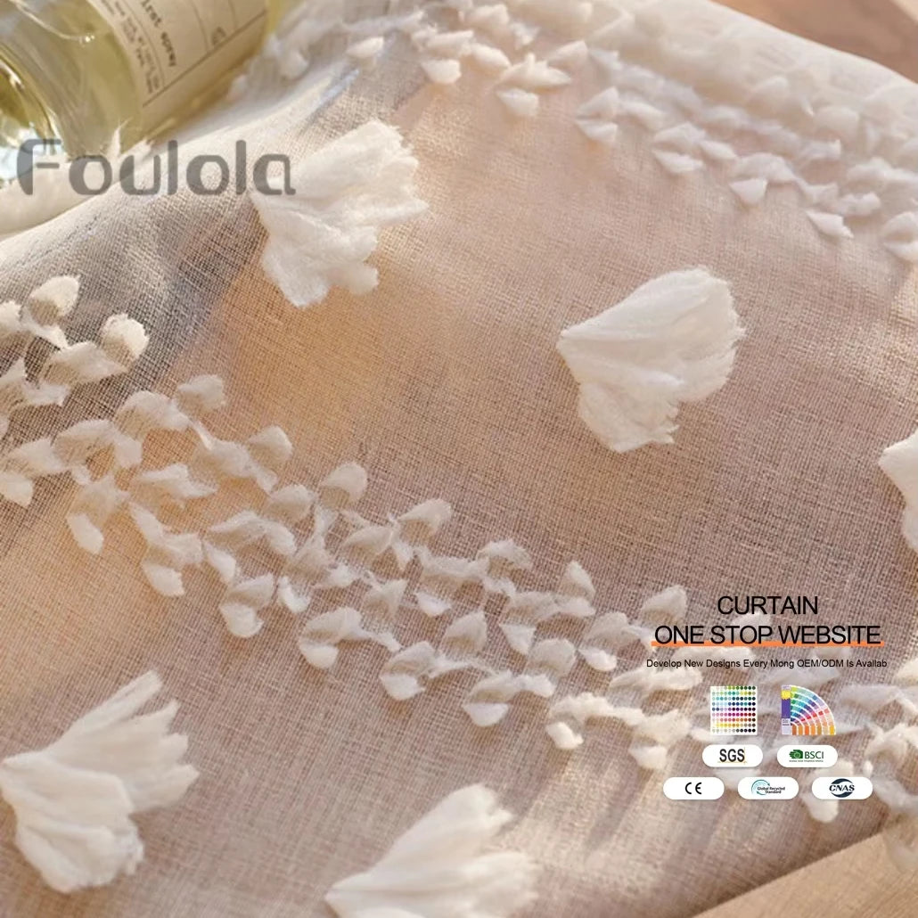 China Factory Wholesale Online Decorative Tulle Voile Fabric Curtains