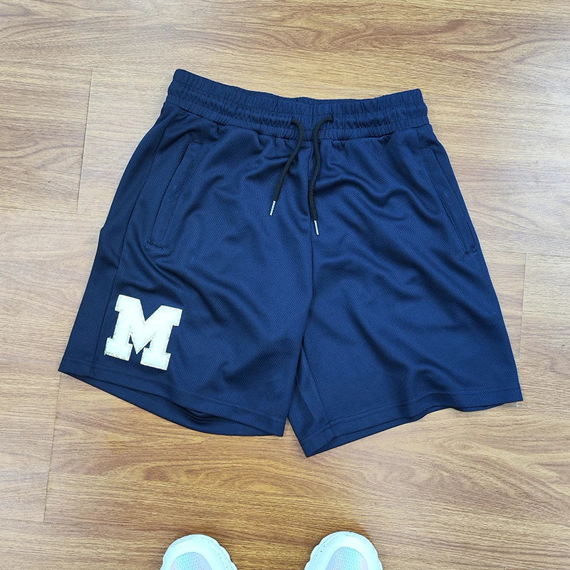 Custom Logo OEM Workout Polyester 5 Inch Inseam Anime Fitness Sweat Unisex Sports Basketball Mens Gym Mesh Shorts With Pocket
