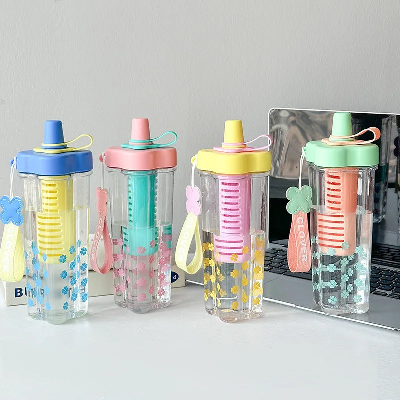 Large Capacity Outdoor Girls Custom logo Cute Plastic Drinking Water Bottle with Filter MegaBDM