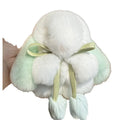 Kawaii Tulips Rabbit Fur Keychain Fluffy Dolls Cute Bunny Pendant Alloy Ring Bag Charm Plush Rabbit Key Ring Stuffed Animal Toys