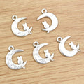 15pcs 23x18mm Antique Silver Plated Moon Cat Handmade Charms Pendant DIY Jewelry Findings for Bracelet Necklace