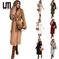 OEM New Arrivals Winter Women Windbreaker Fashion Streetwear Lady Long Jacket Woolen Trench Coat