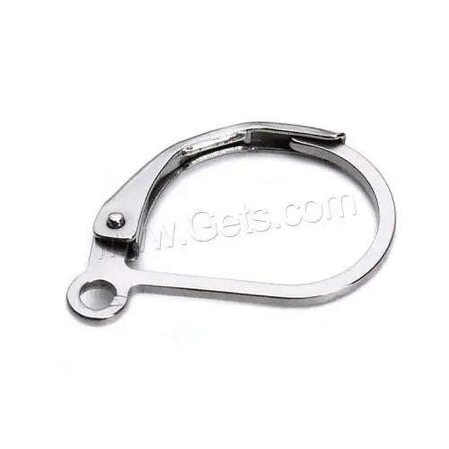 Wholesale Stainless Steel Jewelry Lever Back Earring Component Original Color 11x16mm Hole:Approx 1mm 50PCs/Bag 1137336