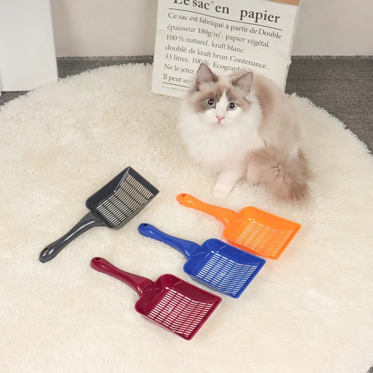 Durable Plastic Cat Litter Scoop with Holder Pet Clean Dirty Free From Hand Pet Shovel