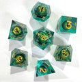 Custom Green Liquid Core Dice for Dungeons and Dragons Polyhedral Resin and Plastic Accessories Sharp Dices Bulk